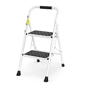 $28.47: HBTower 2 Step Ladder, 2 Step Stool for Adults Folding Step Stool with Cushioned Handle and Wide Anti-Slip Pedal
