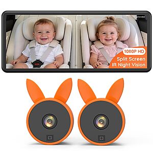 Babyvue BV3PRO 7.2" 1080P Dual Car Camera Baby Monitor w/ Split Screen & IR Night Vision (Orange) $43.39, More + Free Shipping