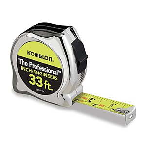 33' Komelon Professional Chrome Tape Measure $7.52 + Free Shipping w/ Walmart+ or on $35+