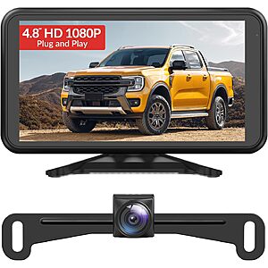 AUTO-VOX 4.8" 1080P Backup Camera & Monitor System w/ Night Vision & IP69K Waterproof $29.99 + Free Shipping w/ Prime or on $35+