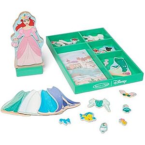 Melissa & Doug Disney Princess Ariel Magnetic Dress-Up Wooden Doll Pretend Play Set (30+ Pieces) $7.62 + Free Shipping w/ Prime or on $35+