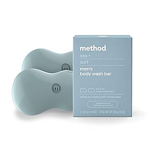 [SnS] $3.99 | Method Bar Soap, Sea + Surf, Plastic Free, 2 bars, 5oz each at Amazon