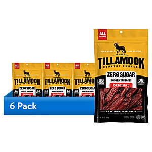 6-Ct 10-Oz Tillamook Country Smoker Original Zero Sugar Smoked Sausages $25.91 + Free S&H w/ Walmart+ or on $35+
