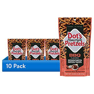 10-Pack 16-Oz Dot's Pretzels BBQ Seasoned Pretzel Twists (Family Size) $20.66 + Free S&H w/ Walmart+ or on $35+