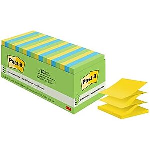 $7.80 | Post-it Pop-up Notes, 18 Sticky Note Pads, 3 x 3 in. at Amazon