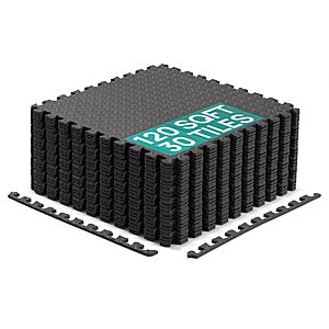 [AC] $69.18: EVA Foam Interlocking Mats, Black, 3/4" Thick, 120 Square Feet