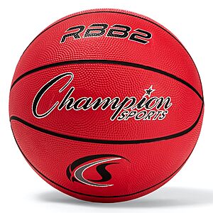 Champion Sports Rubber Junior Basketball (Size 5, Red) $5.49 + Free S&H w/ Prime or $35+