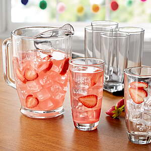 Mainstays 7-Piece Clear Glass Pitcher & Drinkware Tumbler Set $8.52 + Free Shipping w/ Walmart+ or on $35+