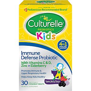 [S&S] $11.39: Culturelle Immune Defense Probiotic with Vitamin C, Vitamin D and Zinc + Elderberry, Mixed Berry Chewables, 30 Count