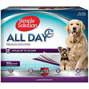 100-Count 23" x 24" Simple Solution All Day Dog Large Pee Pads (Lavender Scent) $15.08 w/ S&S + Free Shipping w/ Prime or on $35+
