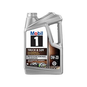 5 Quart Mobil 1 Truck & SUV Full Synthetic Motor Oil (0W-20) $20 + Free S&H w/ Prime or $35+