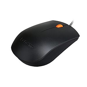 Lenovo 300 USB wired computer mouse - full size optical ambidextrous with 1600 DPI, 3 buttons, durable, black Free Shipping w/ Prime or on orders $35+ | $3.61