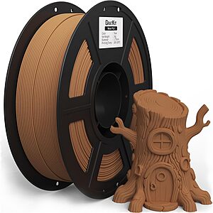 GratKit Wood PLA Filament, 3D Printer Filament 1.75mm, -0.03mm, 1KG/Roll, Fit Most FDM 3D Printers Teak with Code GKWDMB30 Free Shipping w/ Prime or on orders $35+ | $13.29