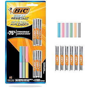 [SnS] $4.96* | BIC Break Resistant Mechanical Pencil Refills (36-Ct 0.7mm Lead Refills + 6 Erasers) + 10% Back w/ Prime Visa Card at Amazon