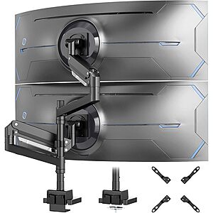 Putilsen Mount Heavy-Duty Vertical Dual Monitor Desk Mount (Up to 57" Monitors, 2 colors) $69.99 + Free Shipping
