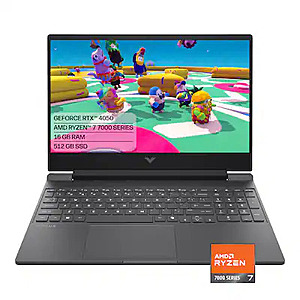 HP Victus: 15.6" FHD IPS 144Hz, Ryzen 7 7445HS, RTX 4050, 16GB DDR5, 512GB SSD $799.99