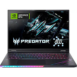 Acer Predator Helios 18 AI: 18" 4K 120Hz/FHD 240Hz Mini-LED, Intel Core Ultra 9 275HX, RTX 5090, 64GB DDR5, 2TB NVMe 5.0 SSD $3999.99