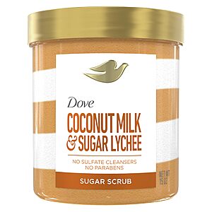 15-Ounce Dove Sugar Body Scrub (Coconut & Lychee) $3.70 w/ S&S + Free Shipping w/ Prime or on $35+