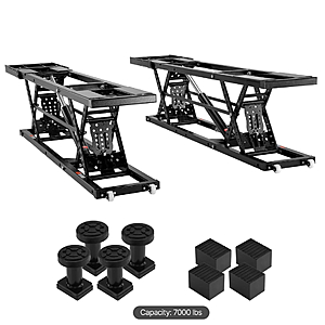 VEVOR Car Lift, 7,000 LBS Capacity Portable Extended-Length Plates, 26.8" Max. Height, Heavy-duty Carbon Steel Truck Lift with 120V Power Unit, Auto Car Jack Lifts $1088.01