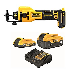 XR 20-Volt Lithium-Ion Cordless Rotary Drywall Cut-Out Tool with 20-Volt MAX 5.0 Ah and 2.0 Ah Battery Packs and Charger $199