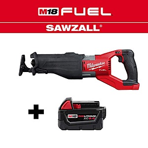 Milwaukee M18 FUEL 18V Lithium-Ion Brushless Cordless SUPER SAWZALL Orbital Reciprocating Saw with M18 5.0 Ah Battery $275
