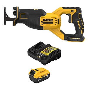 DeWalt 20-Volts MAX Lithium-Ion Cordless Brushless Reciprocating Saw with 20-Volts MAX Lithium-Ion 5.0 Ah Battery and Charger $209