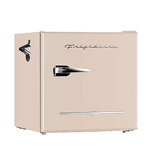 Frigidaire 1.6 Cu. ft. Compact Retro Refrigerator with Chiller Compartment, Mini Fridge with Side Bottle Opener, Coral $79.99
