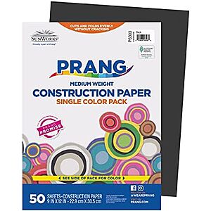 [NEW] $1.49 | Prang Construction Paper, Black, 9" x 12", 50 Sheets at Amazon