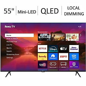 ROKU 55" Plus Series 4K QLED Mini-LED Smart TV (2025) @ Best Buy/Amazon $318.99