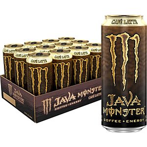 [SnS, AC] $15.21 | 12-Pack 15-Oz Monster Energy Java, Coffee + Energy Drink (Café Latte) at Amazon ($1.27 each)