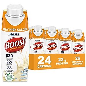[SnS] $34.39 | 24-Pack 8-Oz BOOST Very High Calorie Nutritional Drink (Vanilla) at Amazon ($1.43 each)