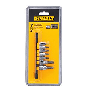 7-Piece DeWalt 1/4 and 3/8 in. drive Torx Bit Socket Set $11.30 + Free Shipping w/ Prime or on $35+