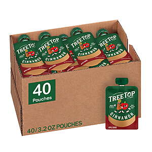 40-Count 3.2-Ounce Tree Top No Added Sugar Cinnamon Apple Sauce Pouches $11.98 + Free Shipping w/ Walmart+ or on $35+