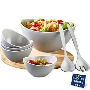 7-Piece Hakan Stackable BPA-Free Plastic Salad Bowl Set w/ Serving Utensils (Gray) $6.98 + Free Shipping w/ Prime or on $35+