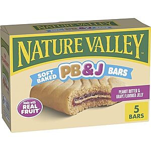 [SnS] $3.30 | 5-Count Nature Valley Soft Baked PB and J Bars at Amazon