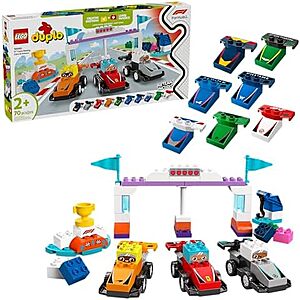 [NEW] $31.49 | 70-Piece LEGO Duplo: Formula 1 - F1 Team Racing Cars & Drivers (10445, 2025) at Amazon
