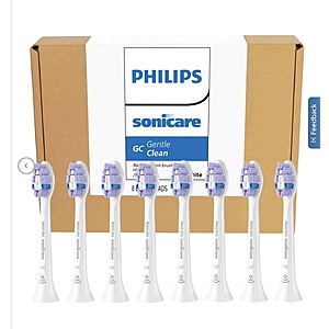 Philips Sonicare GC Gentle Clean Replacement Electric Toothbrush Heads, Plaque Removal + Gum Care, 8-pack $44.99 + $2.99 shipping Costco.com