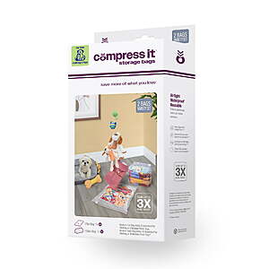 Compressit 2-Pack Vacuum Storage Bags (1 Medium Flat, 1 Medium Cube) $4.45 + Free Shipping w/ Walmart+ or on $35+