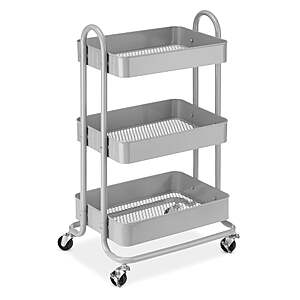 Whitmor 3-Tier Rolling Metal Cart (Grey) $17.30 + Free Shipping w/ Walmart+ or on $35+