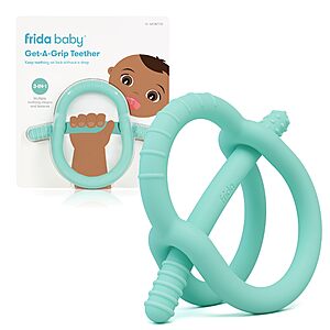 [S&S]Frida Baby Get-A-Grip Silicone Teether for Teething Pain Relief, Teal $2.95 + Free S&H w/ Prime or $35+