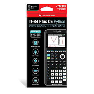 TI-84 Plus CE Python Graphing Calculator (Black) $90 + Free Shipping