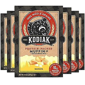 [NEW, SnS] $15.50 | 6-Pack 14-Oz Kodiak Cakes Muffin Baking Mix (Banana) at Amazon ($2.58 each)