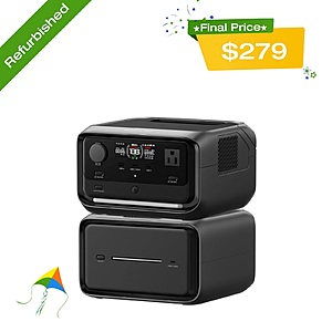 Refurbished: EcoFlow 858Wh River 3 Plus Portable Power Station with EB600 Extra Battery $279