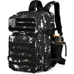 Lovelinks21 25L Tactical Backpack for Men and Women Military Backpack Small Assault Pack Molle Backpack Bug Out Bag Travel Rucksack Daypack (Black Lightning) $33.99
