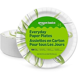 [SnS] $4.75* | 100-Count 8.62" Amazon Basics Everyday Paper Plates at Amazon