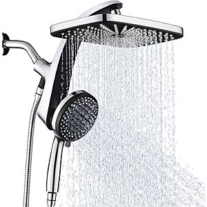 12" BOZYBO Rain Shower Head & Handheld Combo w/ Magnetic Docking, 10 Settings & Dual Power Jets (Chrome) $47.45 + Free Shipping