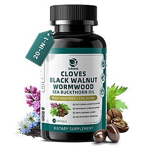 Lukaree Wormwood Black Walnut Clove Cleanse for Humans Softgels $8.99