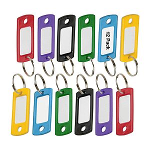 Lucky Line Flexible Colored Key Tags 12-Pack with Split Rings $2.89 + Free S&H w/ Prime or $35+