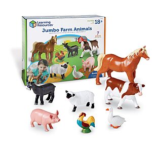 $14.86: Learning Resources Jumbo Farm Animal Figurines Set Toddler Educational Toy at Amazon