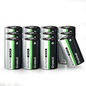 Granicell CR123A 3V Lithium Battery 12 Pack 123A Lithium Batteries for Flashlight Camera Alarm Security System Sensor (Non-Rechargeable) $9.89